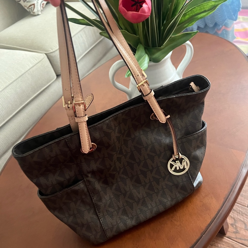 Michael Kors Dark Brown and Tan Tote